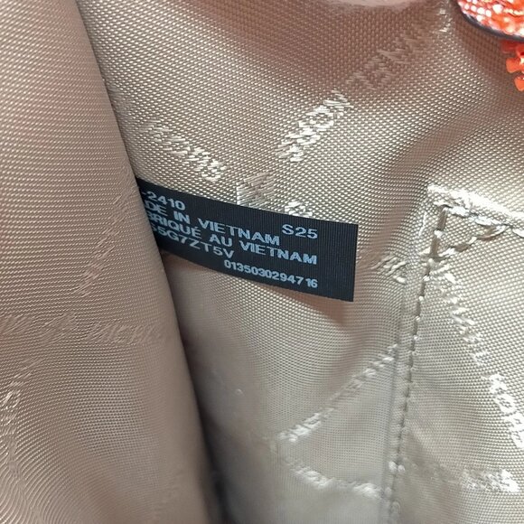 Authentic MICHAL KORS Orange PVC Satchel Bag mn195-112525 - Picture 15 of 16